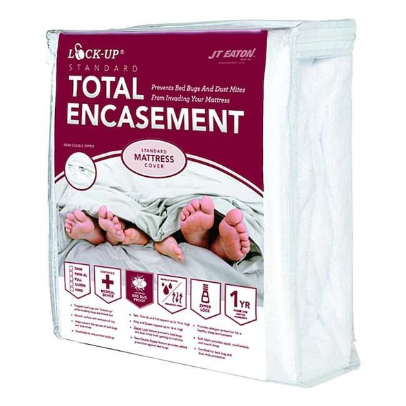 Lock-Up Mattress/Box Spring Protector,54"W,White 83FULENC