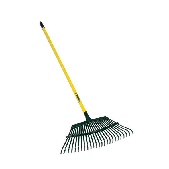18 in Steel Flex Leaf Rake, 23 Tines, 48 in L Steel Handle
