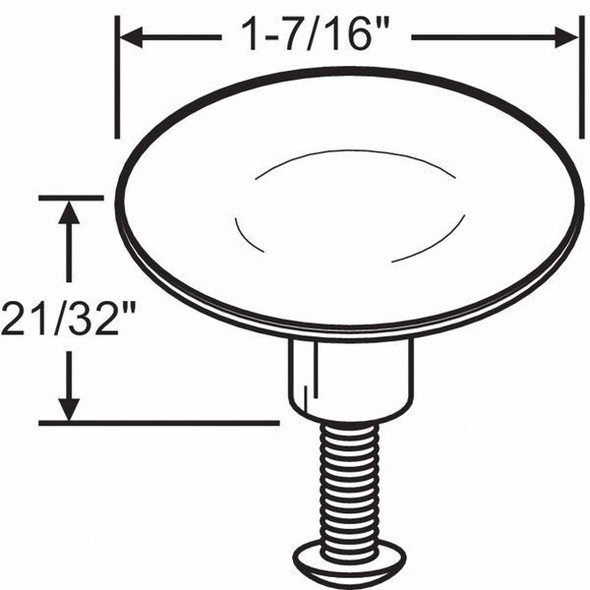 Manufacturer Varies Cabinet Knob,1 1/2 in Dia,Polished Brass 8-300