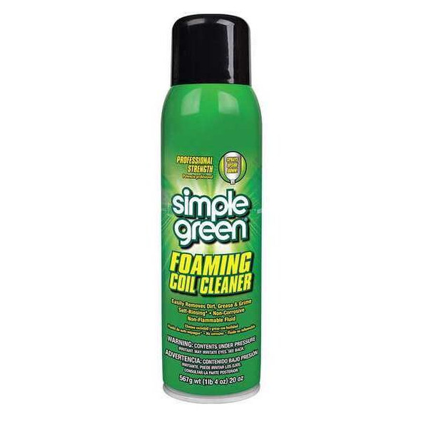 Simple Green Foaming Coil Cleaner, 20 oz  Aerosol Can, White 0110001213418