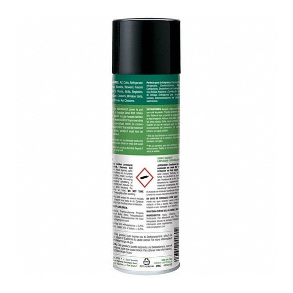 Simple Green Coil Cleaner, 20 oz, Aerosol Can, White 0110001213418 Simple Green Coil Cleaner, 20 oz, Aerosol Can, White 0110001213418