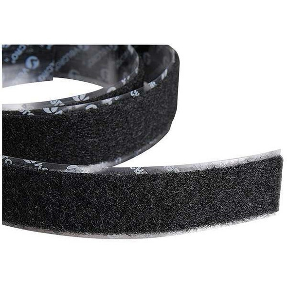 Velcro Brand Reclosable Fastener, Rubber Adhesive, 75 ft, 2 in W, Black 120224