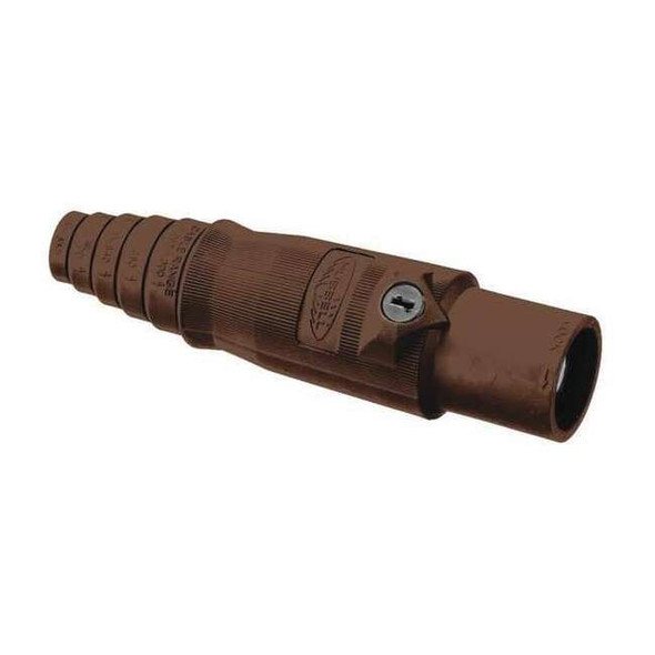 Hubbell Wiring Device-Kellems Single Pole Inline, 400 A, Male, Brown HBL400MBN