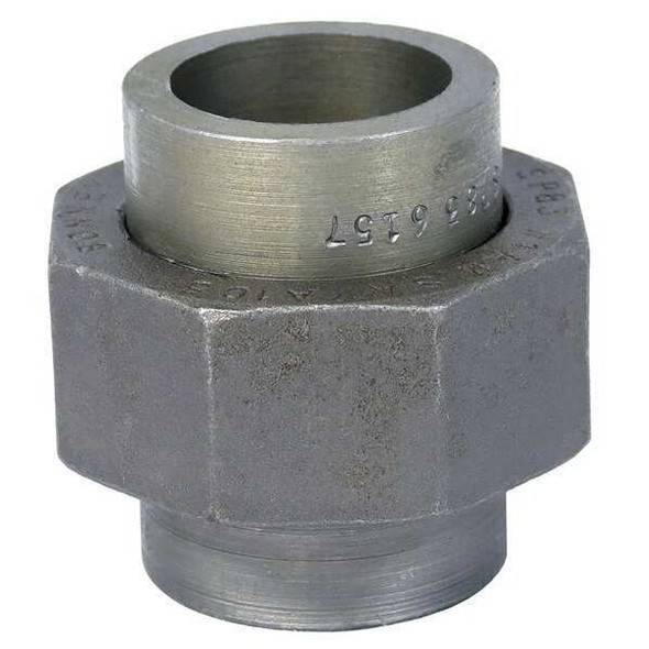 Union Union, 1" Pipe, Socket Weld, Black Forged Steel, Class 3000