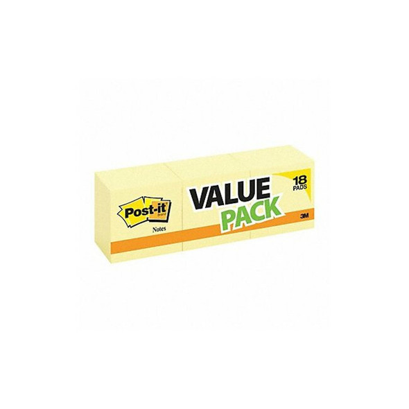 Post-It Sticky Notes,3" x 3",PK18 654-14+4YW Post-It Sticky Notes,3" x 3",PK18 654-14+4YW