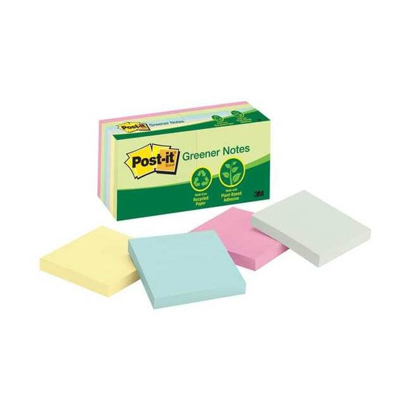 Post-It Recycled Sticky Notes,3x3,Helsinki,PK12 654-RP-A