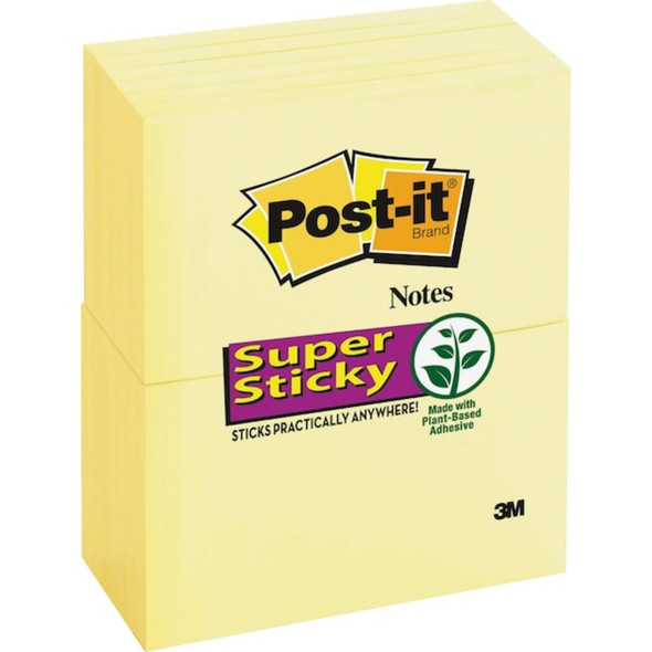 Post-It Super Sticky Notes,3x5 In.,Yellow,PK12 655-12SSCY