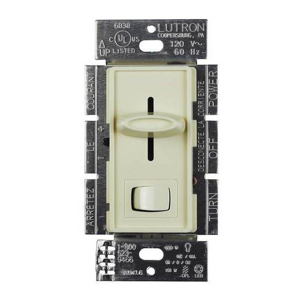 Lutron Lighting Dimmer, Rocker/Slide, Almond SCL-153P-AL