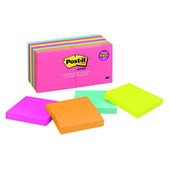 Post-It Sticky Notes,3x3 In.,Capetown,PK14 654-14AN