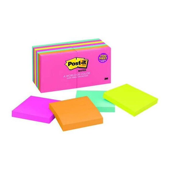 Post-It Sticky Notes,3x3 In.,Capetown,PK14 654-14AN