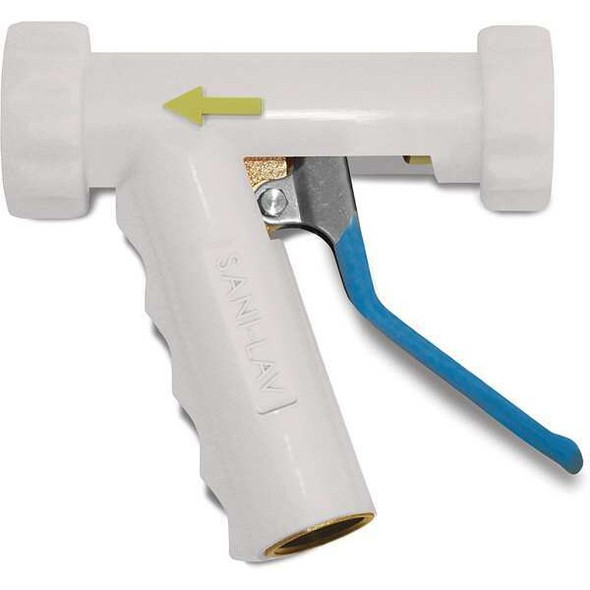 Sani-Lav Pistol Grip Spray Nozzle, 3/4" Female, 150 psi, 5.3 gpm, White N81W