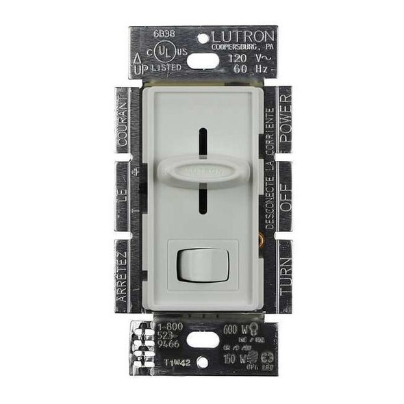 Lutron Lighting Dimmer, Rocker/Slide, White SCL-153P-WH