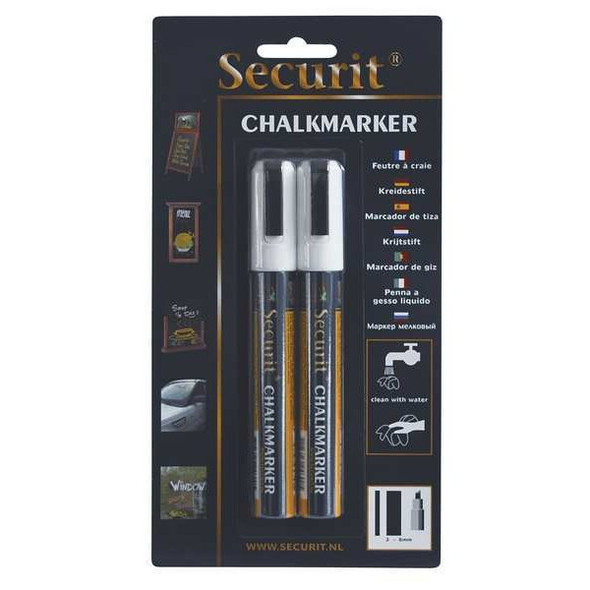 American Metalcraft Water Resistant, Chalk Marker, White PK2 BLSMA510WT