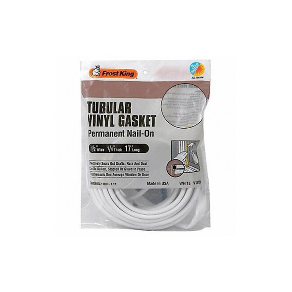 Frost King Weatherstrip, 17 ft, White, Hardware: Included V18WH