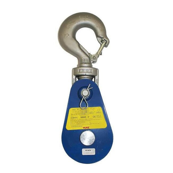 Yoke Snatch Block, Wire Rope, 1/2 in Max Cable Size, 8,000 lb Max Load 6Y-4T4