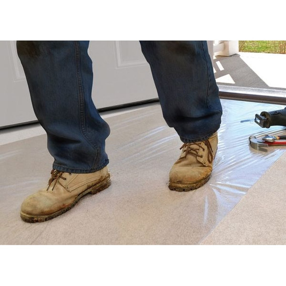Carpet Protection, 36 In W x 500 Ft L, 2.5 mil Thick Film, Clear, Adhesive Backed