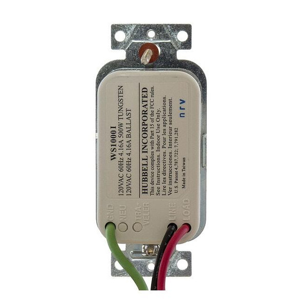 Hubbell Wiring Device-Kellems Occupancy Sensor,PIR,1200 sq ft,Ivory WS1000I