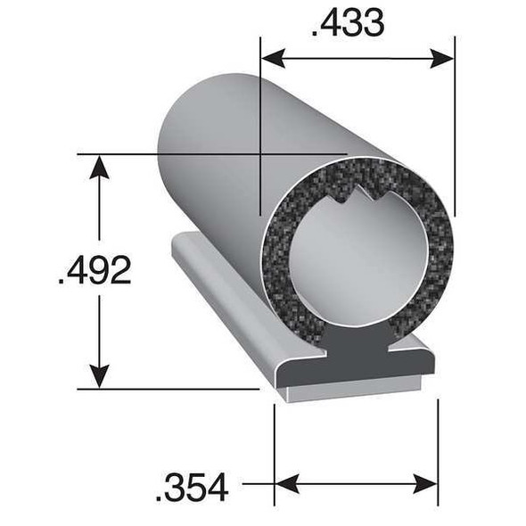 Trim-Lok Black EPDM Trim Seal 25 ft L, 7/16 in W, 1/2 in H DD1604BT-25