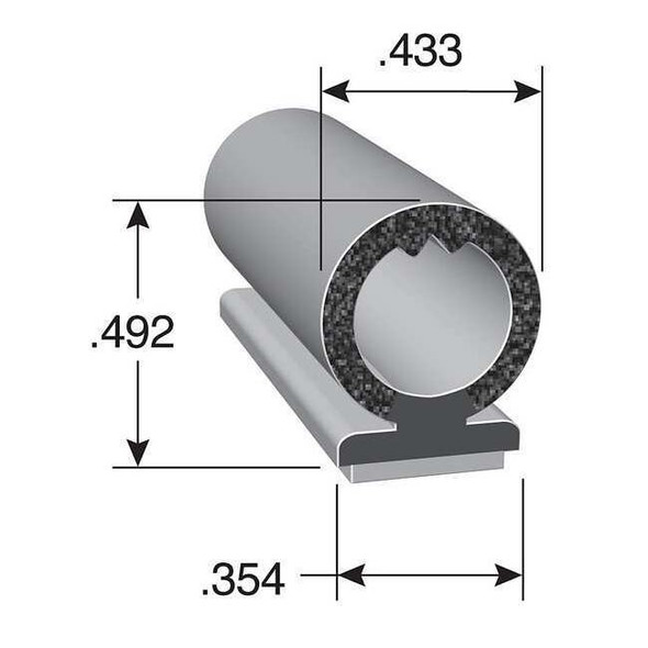Trim-Lok Black EPDM Trim Seal 25 ft L, 7/16 in W, 1/2 in H DD1604BT-25