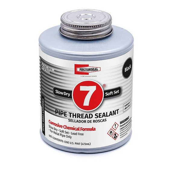 Pipe Thread Sealant 16 fl oz, Brush-Top Can, No. 7, Black, Paste