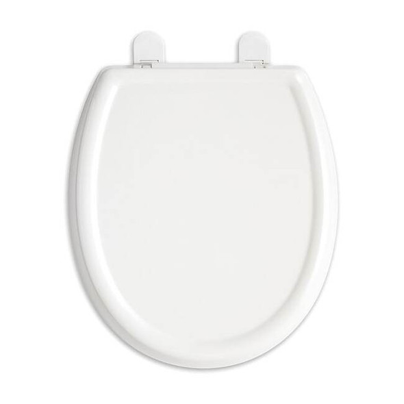 Toilet Seat With Cover, Solid Plastic, Elongated, White