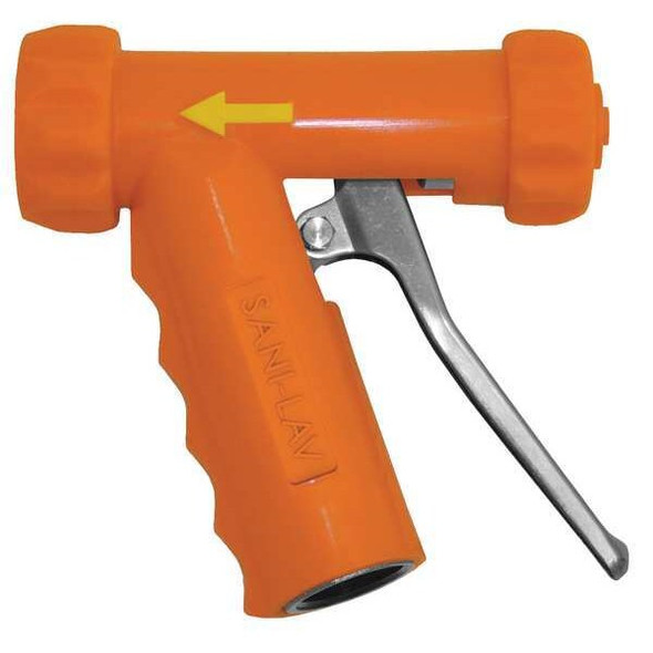 Pistol Grip Spray Nozzle, 3/4" Female, 150 psi, 7 gpm, Safety Orange