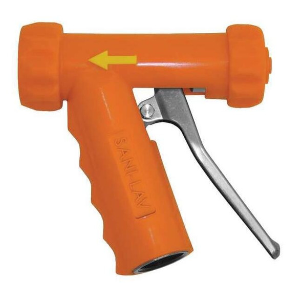 Pistol Grip Spray Nozzle, 3/4" Female, 150 psi, 7 gpm, Safety Orange