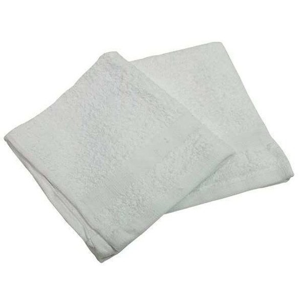 R & R Textile Wash Cloth, 12x12 In, White, PK12, Weight: 1 lb. per Dozen 61250