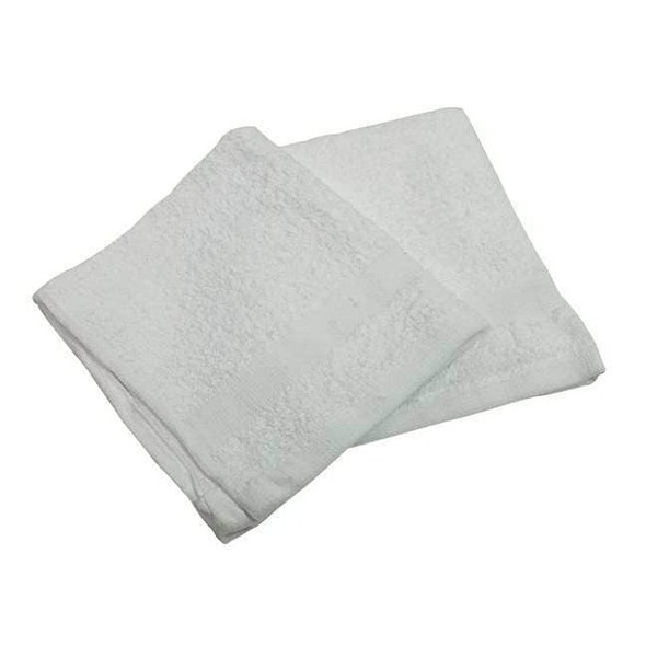 R & R Textile Wash Cloth, 12x12 In, White, PK12, Weight: 1 lb. per Dozen 61250