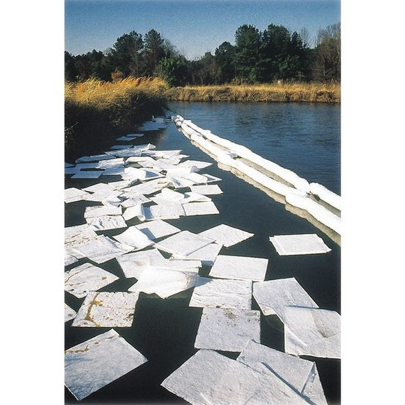 Spilltech Sorbent Pad, 33 gal, 15 in x 19 in, Oil, White, 100 PK WP100H