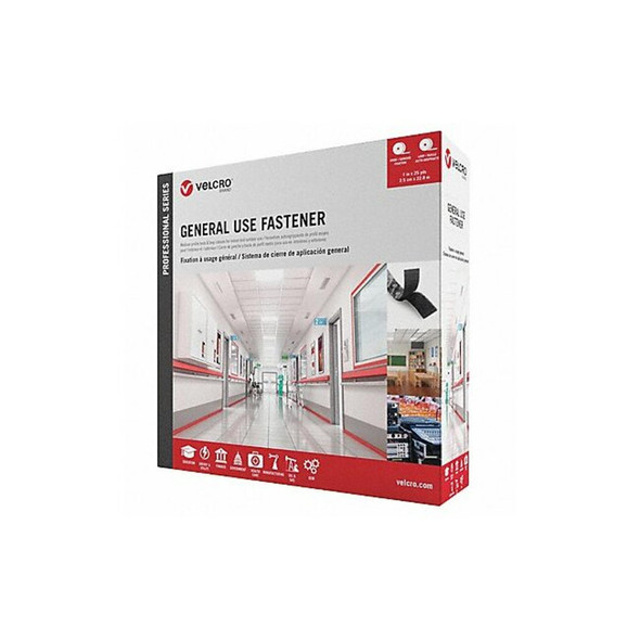 Velcro Brand Reclosable Fastener, Acrylic Adhesive, 75 ft, 1 in W, White 31302