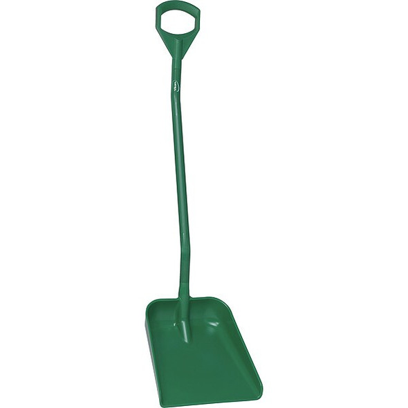 Remco Ergonomic Square Point Shovel, Polypropylene Blade, 51.2 in L, Green 56012