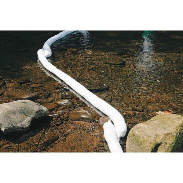 Spilltech Sorbent Boom, 30 gal, 5 in x 10 ft, Oil, White, 4 PK WB510SN