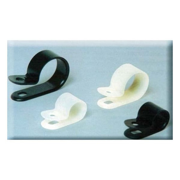 Dolphin Components Cable Clamp, Nylon 6/6, 3/16 in Bundle Dia., Black, 100 PK DC-3/16NB