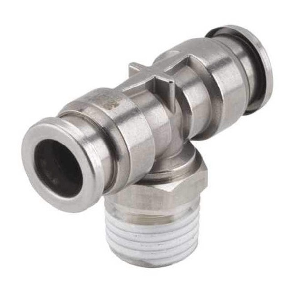 Smc 1/4" Tube x MNPT SS Male Branch Tee KQG2T07-N02S