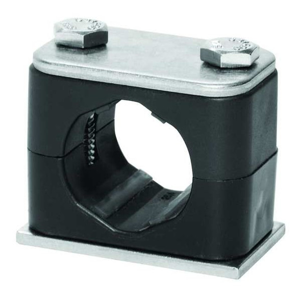 Stauff Tube Clamp,1.46in H,316 SS,Size 3/8in SP-109.5A-ACT-DP-AS-U-W5-K-642012