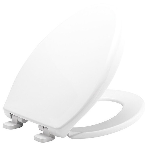 Bemis Toilet Seat With Cover, Plastic, Elongated, White 7900TDGSL
