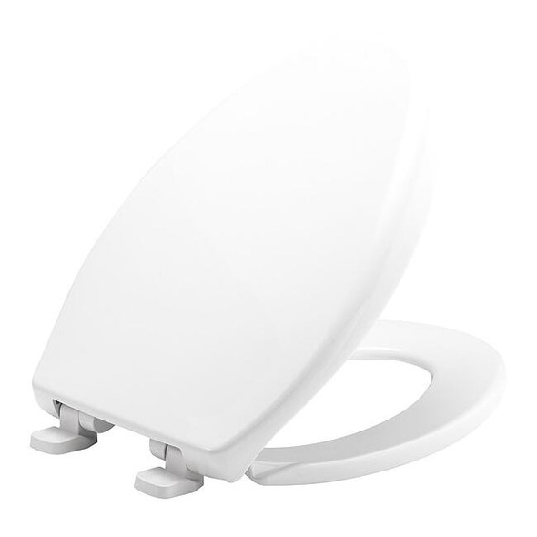 Bemis Toilet Seat With Cover, Plastic, Elongated, White 7900TDGSL