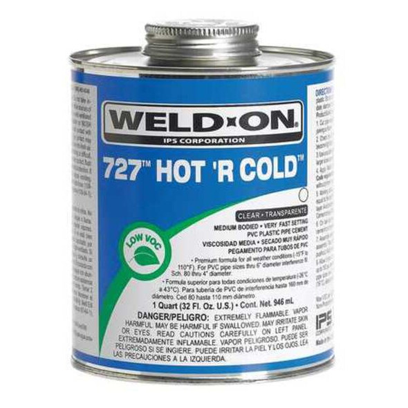 Weld-On PVC Hot 'R Cold Clear Medium Bodied Pint 13967