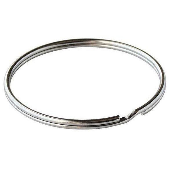 Lucky Line Split Key Ring,Gray,Steel,2 in D,PK10 7700010