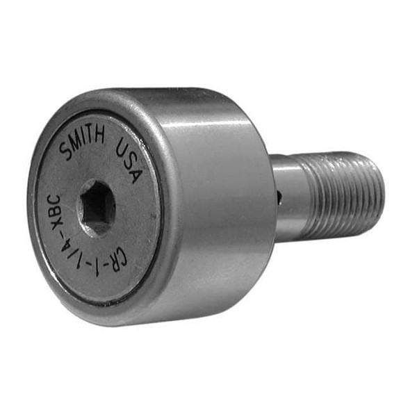 Double Sealed Cam Follower, Crowned Stud, Alloy Steel, 1-1/2 in Dia, 7/8 in Wd
