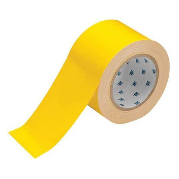 Floor Marking Tape, Polyester, No Legend, Yellow, 3 in W., 8 mil Thickness