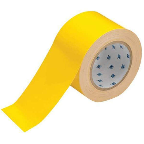Floor Marking Tape, Polyester, No Legend, Yellow, 3 in W., 8 mil Thickness