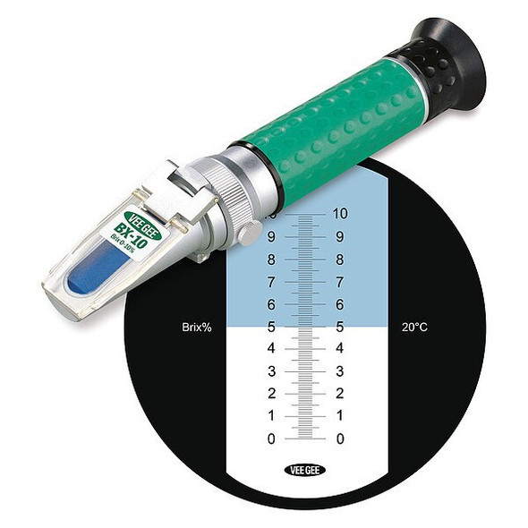Vee Gee Refractometer,0 to 10 perc Brix BX-10
