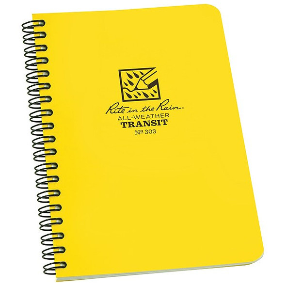 Rite in the Rain All Weather Notebook,Transit,4-5/8x7 in. 303