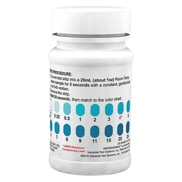 Industrial Test Systems Test Strips,Free Chlorine,0-25ppm,PK50 480023