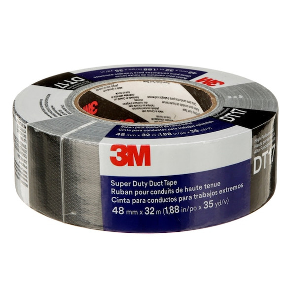 3m Duct Tape, Black, 35 yd L, 1-7/8 in W DT17