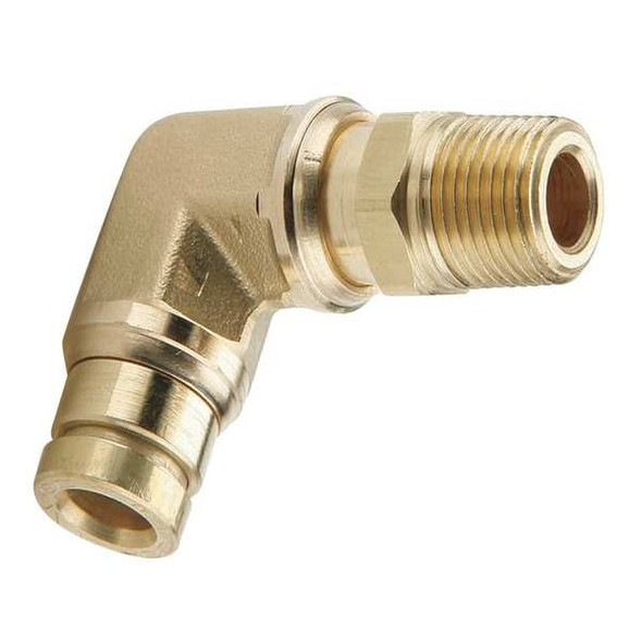 Parker Elbow,Brass,Push-Fit1/2in,MNPT1/4in 169PTC-8-4