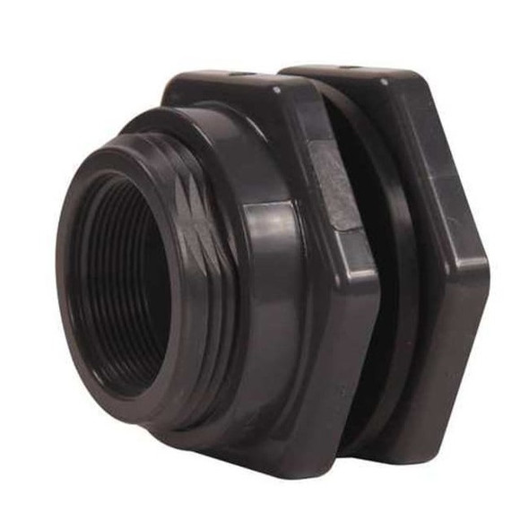 Hayward Flow Control Bulkhead Fitting, 1-1/2", PVC/FPM, FPT x FPT BFAS1015TFS