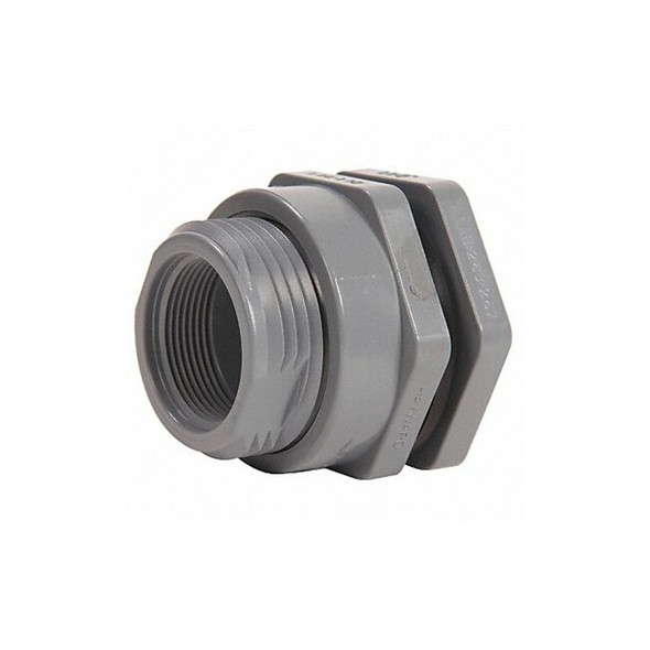 Hayward Flow Control Bulkhead Fitting, 1", CPVC/EPDM, Socket x FPT BFAS2010CES